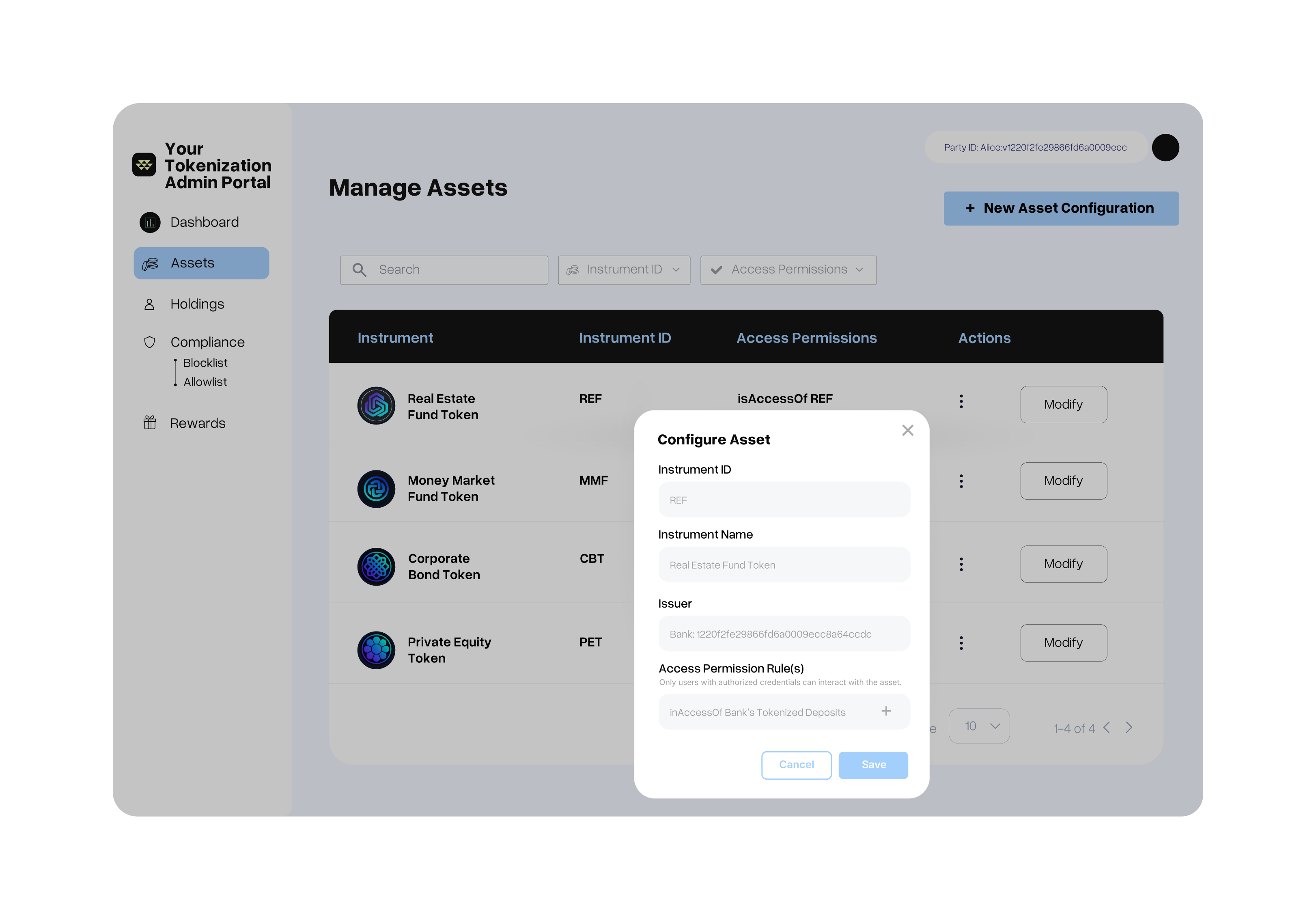 DA Registry Configure Asset